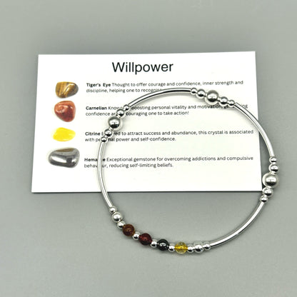 Crystal healing bracelet for willpower by My Silver Wish