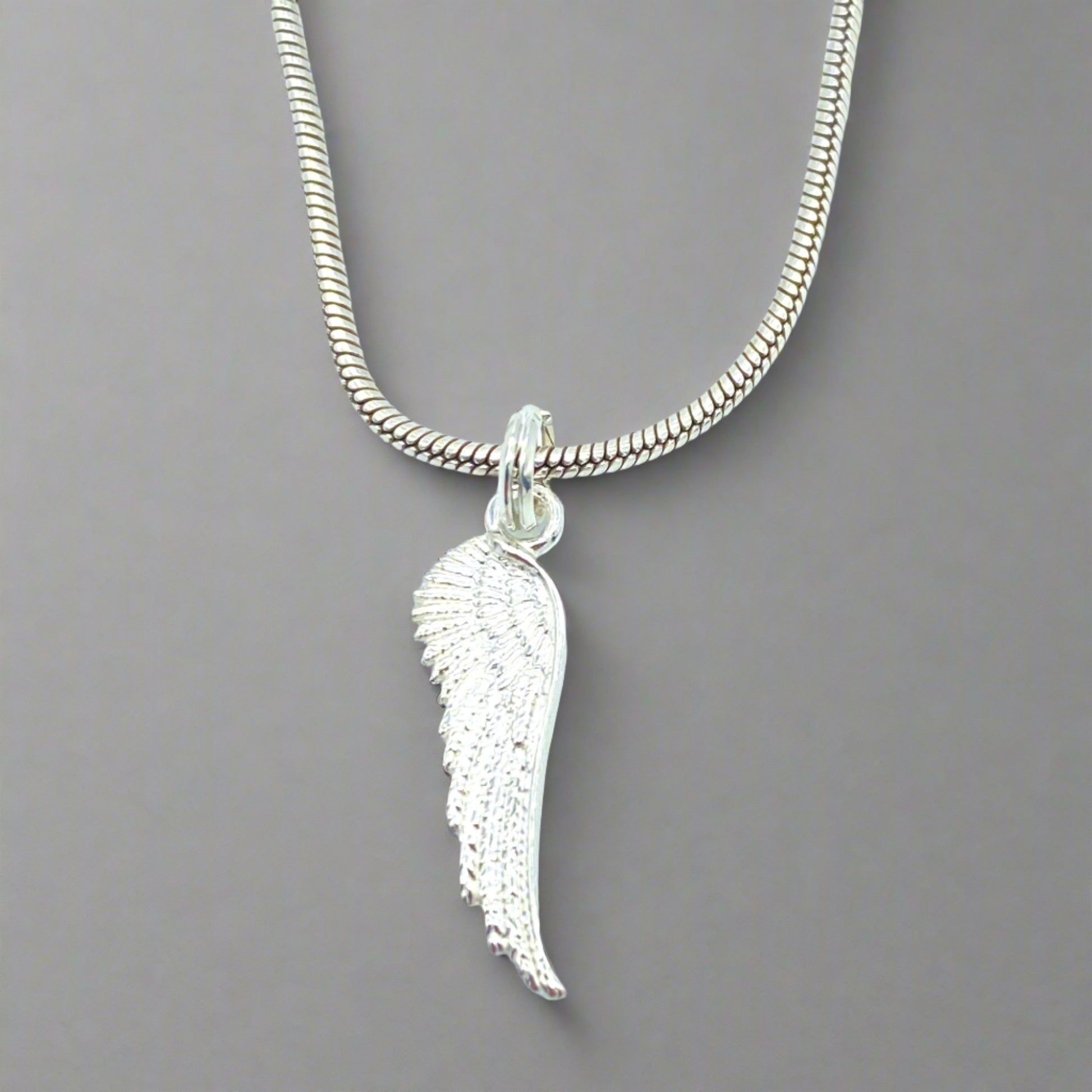 Sterling Silver Necklace with Angel Wing Pendant by My Silver Wish