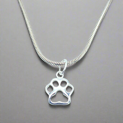 Sterling Silver Necklace with Cat Paw Pendant by My Silver Wish