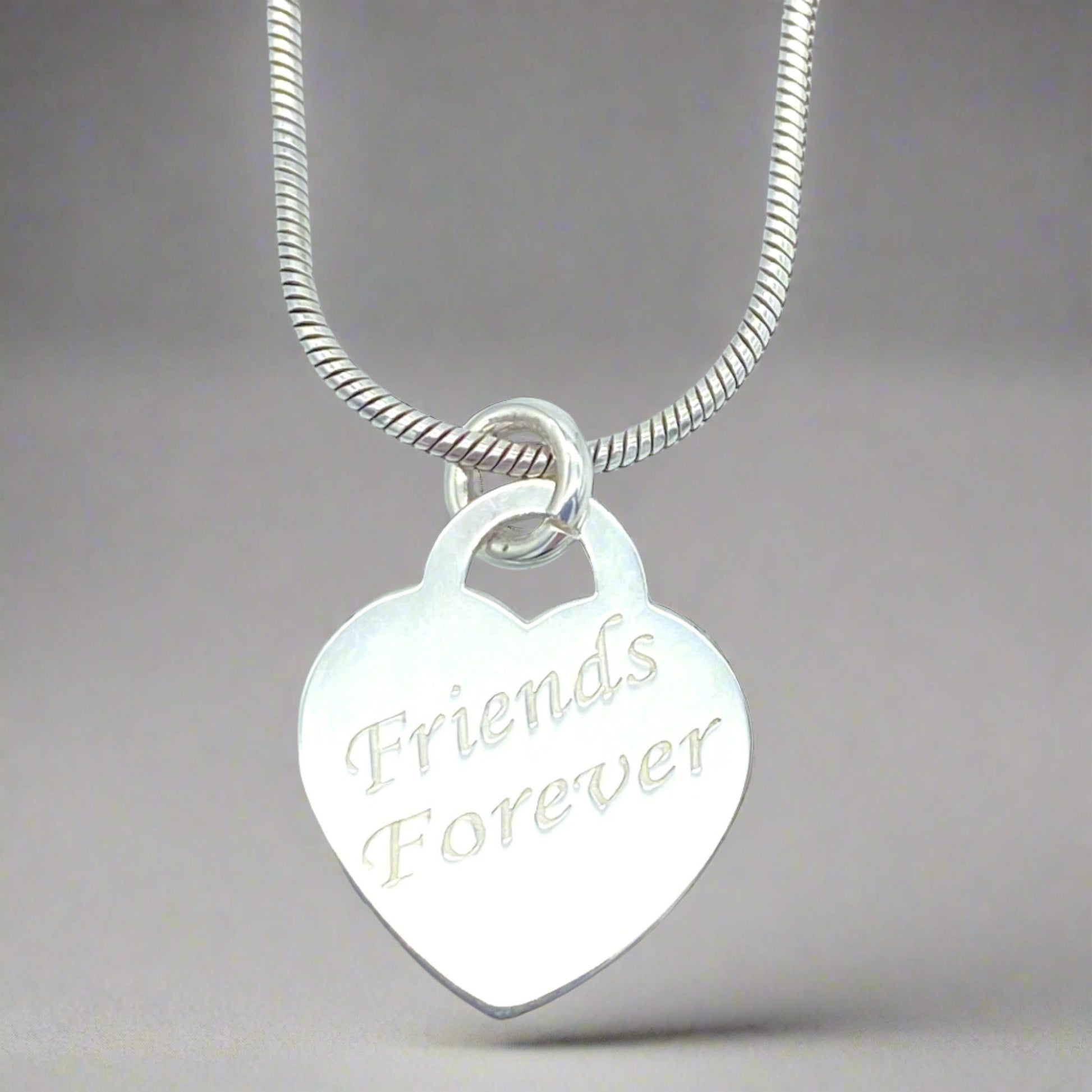 Sterling Silver Necklace with "Friends Forever" Pendant by My Silver Wish
