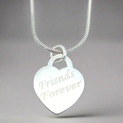 Sterling Silver Necklace with "Friends Forever" Pendant by My Silver Wish