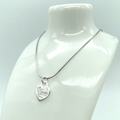 Sterling Silver Necklace with "Mother Daughter" Pendant by My Silver Wish