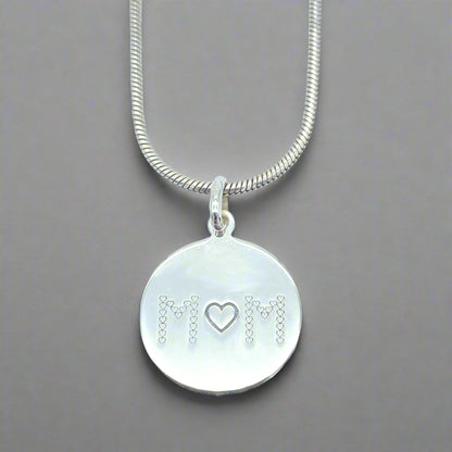 Rear of Sterling Silver Necklace with "A Mother's Love is Like No Other" Pendant by My Silver Wish