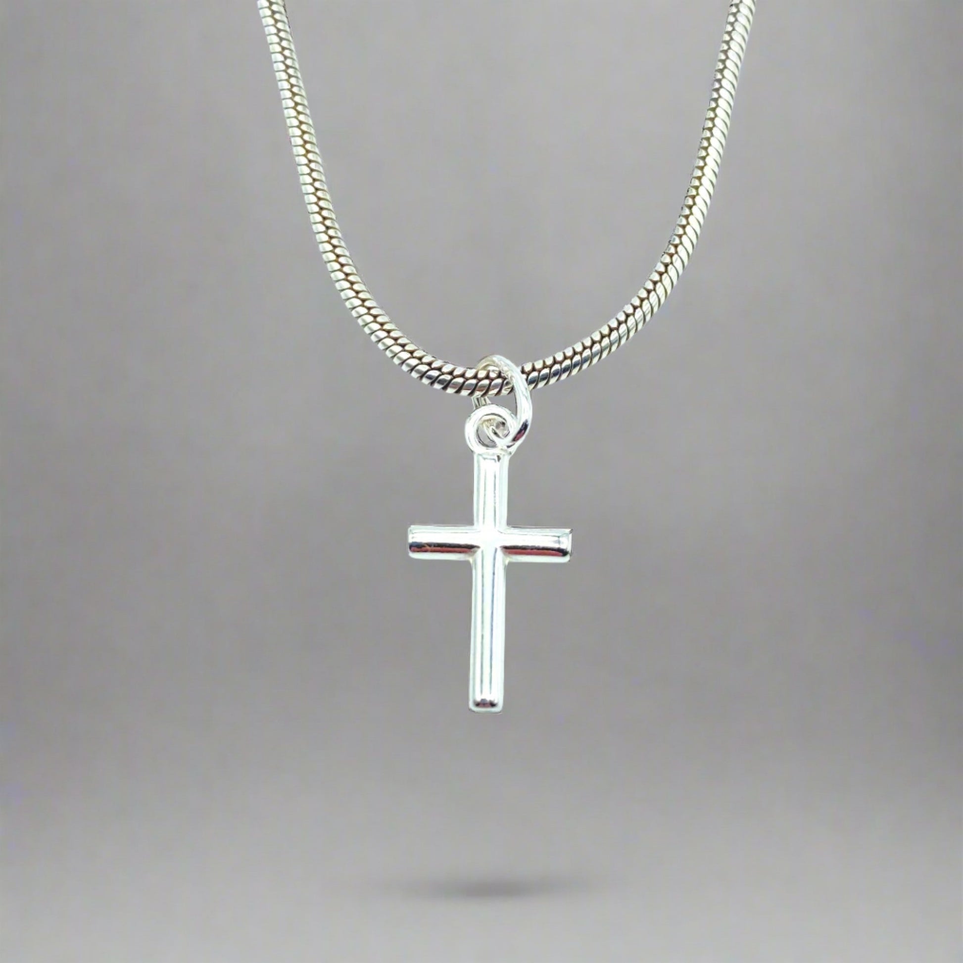 Sterling Silver Necklace with Cross Pendant by My Silver Wish