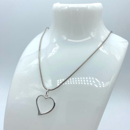 Sterling Silver Necklace with Open Heart Pendant by My Silver Wish