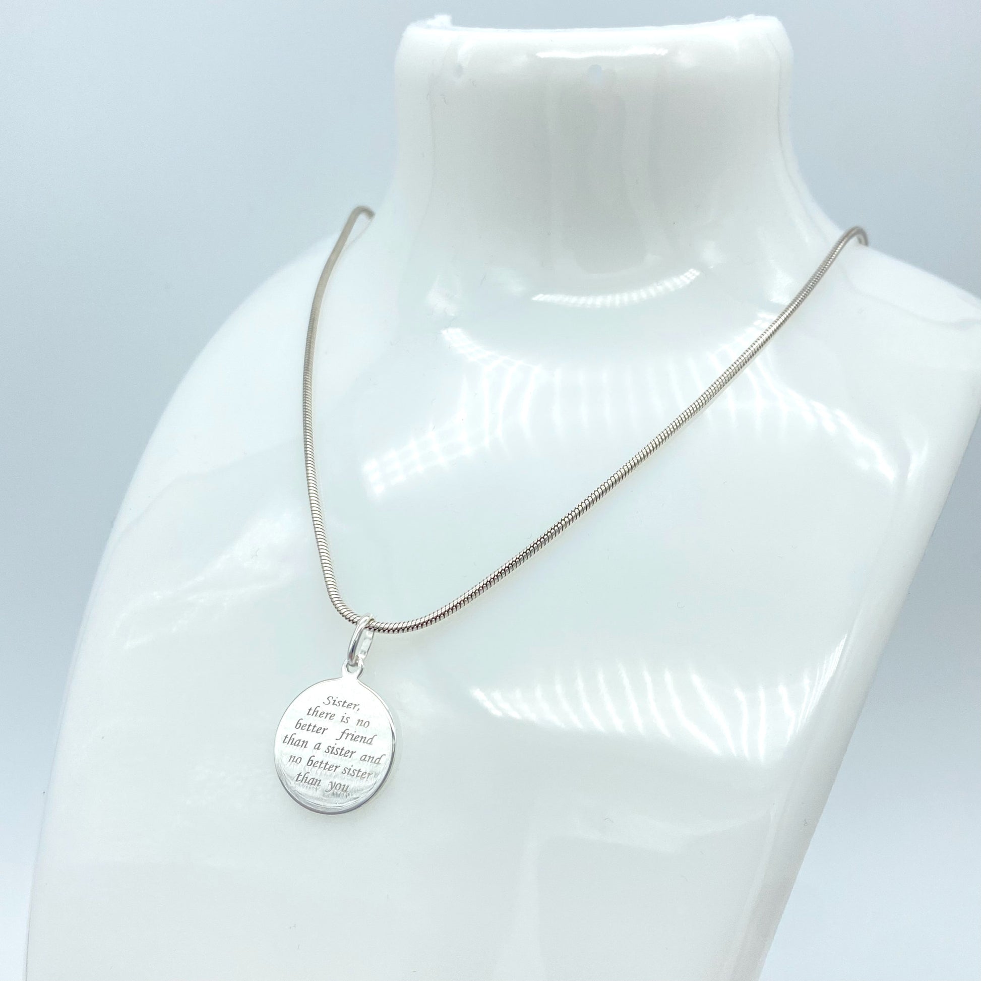 Sterling Silver Necklace with Sister Pendant by My Silver Wish