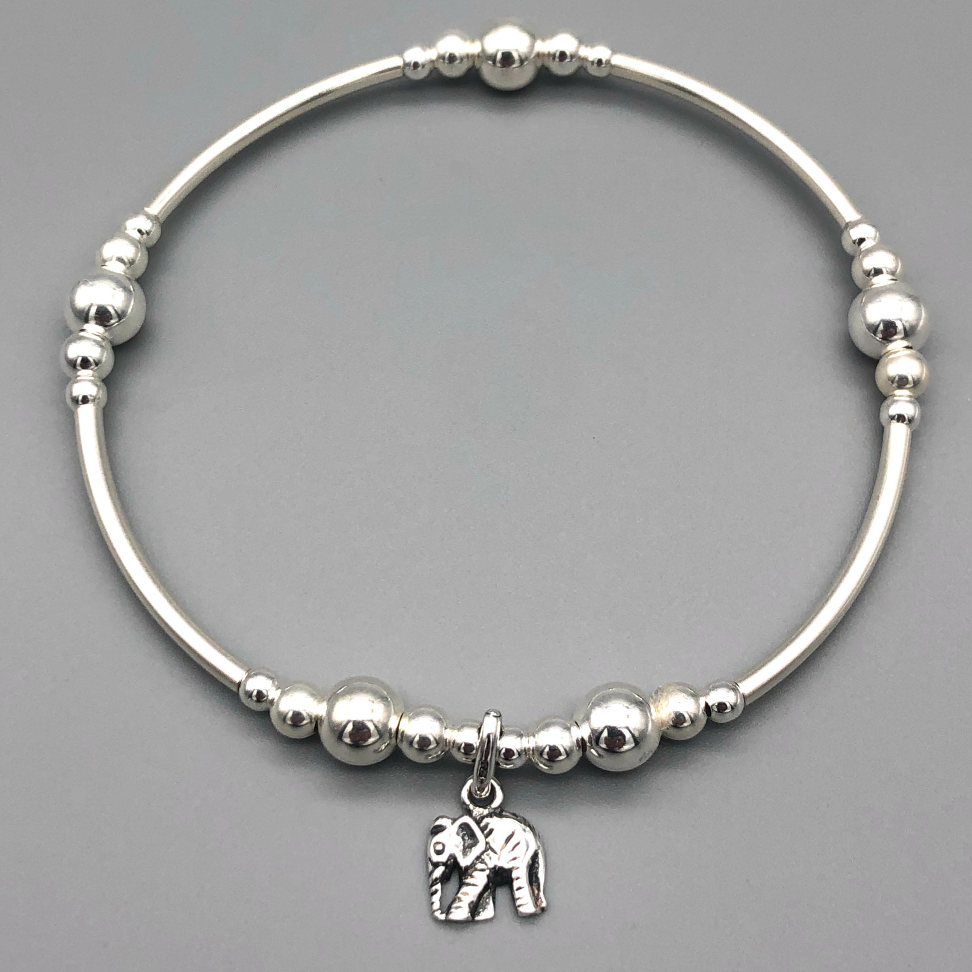 Elephant Charm Children's Sterling Silver Stacking Bracelet by My Silver Wish
