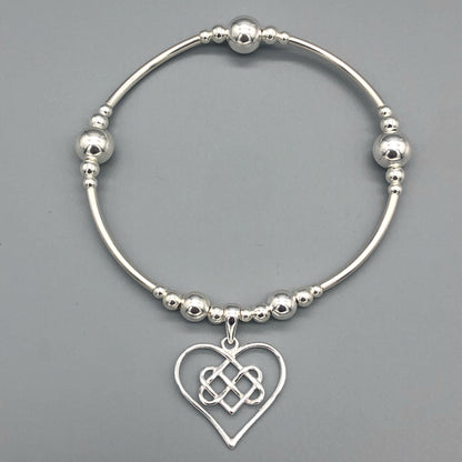 Heart & Infinity symbol sterling silver stacking charm bracelet by My Silver Wish