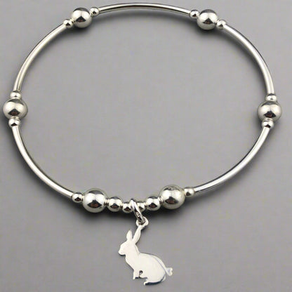 Rabbit Charm Women's Sterling Silver Stacking Bracelet by My Silver Wish