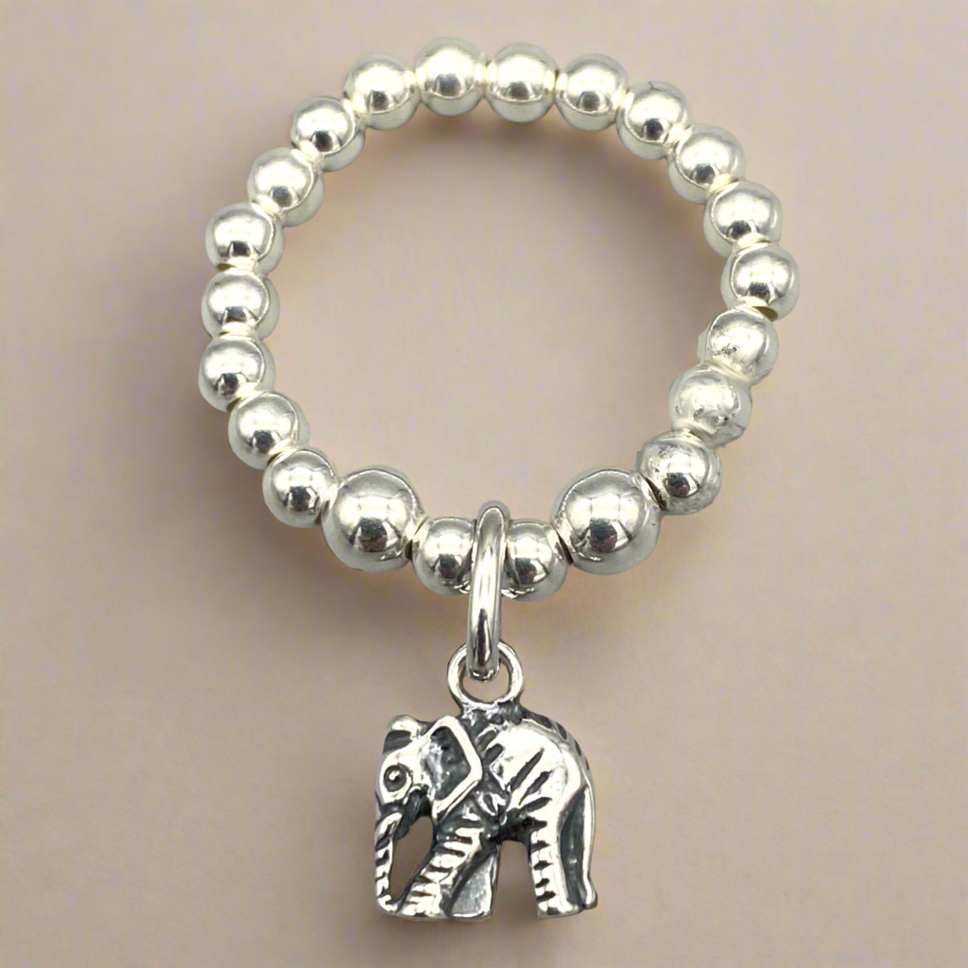 Elephant charm stacking ring by My Silver Wish